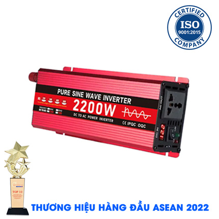 Inverter sin chuẩn KUNGFU SOLAR 2200W - Bộ kích điện 2200W 12V Sang 220V