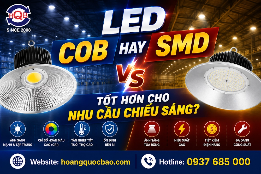 LED COB hay SMD tốt hơn cho nhu cầu chiếu sáng