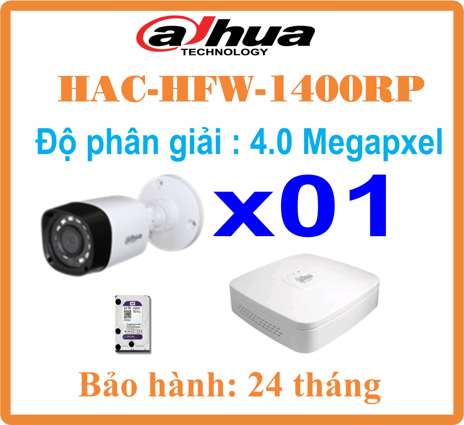 BỘ 01 CAMERA Dahua 4.0Megapxel