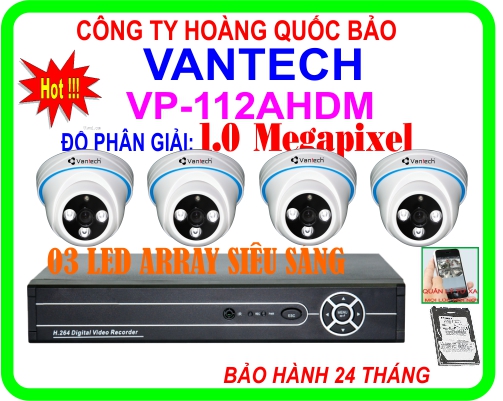 Hệ Thống 4 Camera Khuyến Mãi VANTECH HQB - 112AHDM