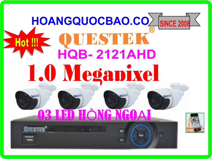 Hệ Thống 4 Camera Khuyến Mãi QUESTEK - 2121AHD