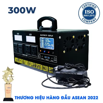 Bộ Lưu Điện, Máy Phát Điện 300W Năng Lượng Mặt Trời 220V Pin 30AH MINI