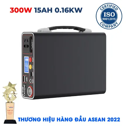 Bộ Lưu Điện 220V 300W Năng Lượng Mặt Trời Pin 15AH Di động siêu nhỏ gọn