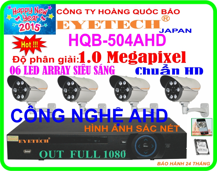 Hệ Thống 4 Camera Khuyến Mãi CAMERA EYETCH HQB - 504AHD