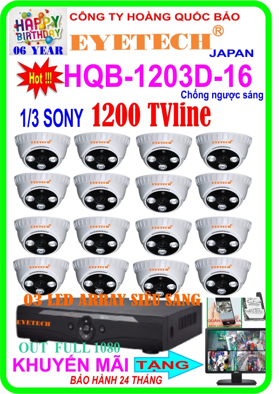 Hệ Thống 16 Camera Khuyến Mãi EYETECH HQB- 1203D-16