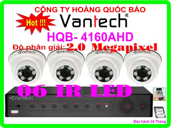 Hệ Thống 4 Camera Khuyến Mãi CAMERA VANTECH HQB-4160AHD