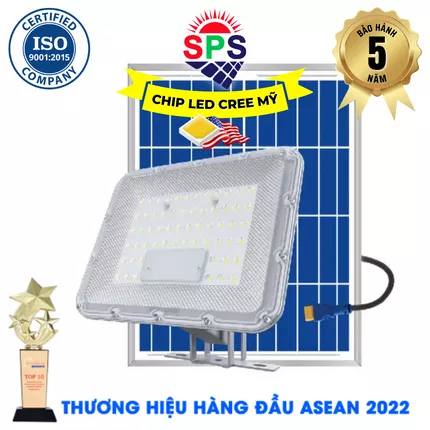 Đèn 100W - Đèn Năng Lượng Mặt Trời  BẢO HÀNH 5 NĂM Chống Nước Cao Cấp SPS 100W Tuổi Thọ 12 Năm