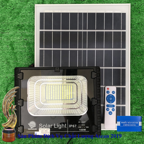 ĐÈN 100W NĂNG LƯỢNG MẶT TRỜI TOP SOLAR 100W 8800 HIỂN THỊ MỨC PIN