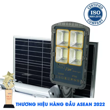 Đèn 200W - Đèn đường Năng Lượng Mặt Trời 200W FSW Siêu Sáng mẫu mới - Solar Light 200W