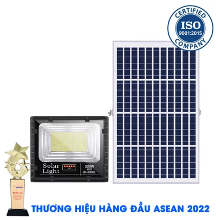 Đèn 300W - Đèn Năng Lượng Mặt Trời Jindian JD-8300L 300W CHỈ 1.490K - Solar Light 300W