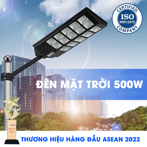 Đèn 500W MD-2X66500B20 - Đèn Đường Năng Lượng Mặt Trời Liền Thể 2 Cánh 500W MD-2X66500B20 - Solar Light 500W