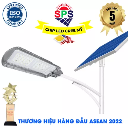 Đèn Đường 2000W Năng Lượng Mặt Trời Cao Cấp SPS Chip LED Mỹ Bảo Hành 5 Năm