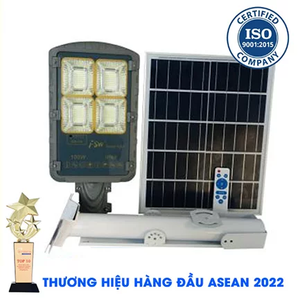 Đèn đường FSW 100W Năng Lượng Mặt Trời - Đèn Năng Lượng Mặt Trời 100W Cao Cấp - Solar Light 100W