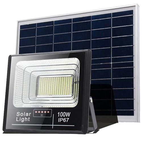 Đèn Năng Lượng Mặt Trời 100W IP67, Sáng 12 Giờ Liên Tục, Bảo Hành 2 Năm