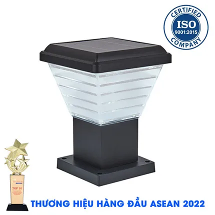 ĐÈN TRỤ VUÔNG NĂNG LƯỢNG MẶT TRỜI H280B (ĐEN)