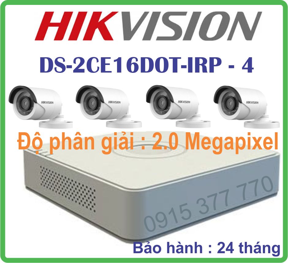 HỆ THÓNG 4 CAMERA HIKVISION 2.0M Giá Rẻ