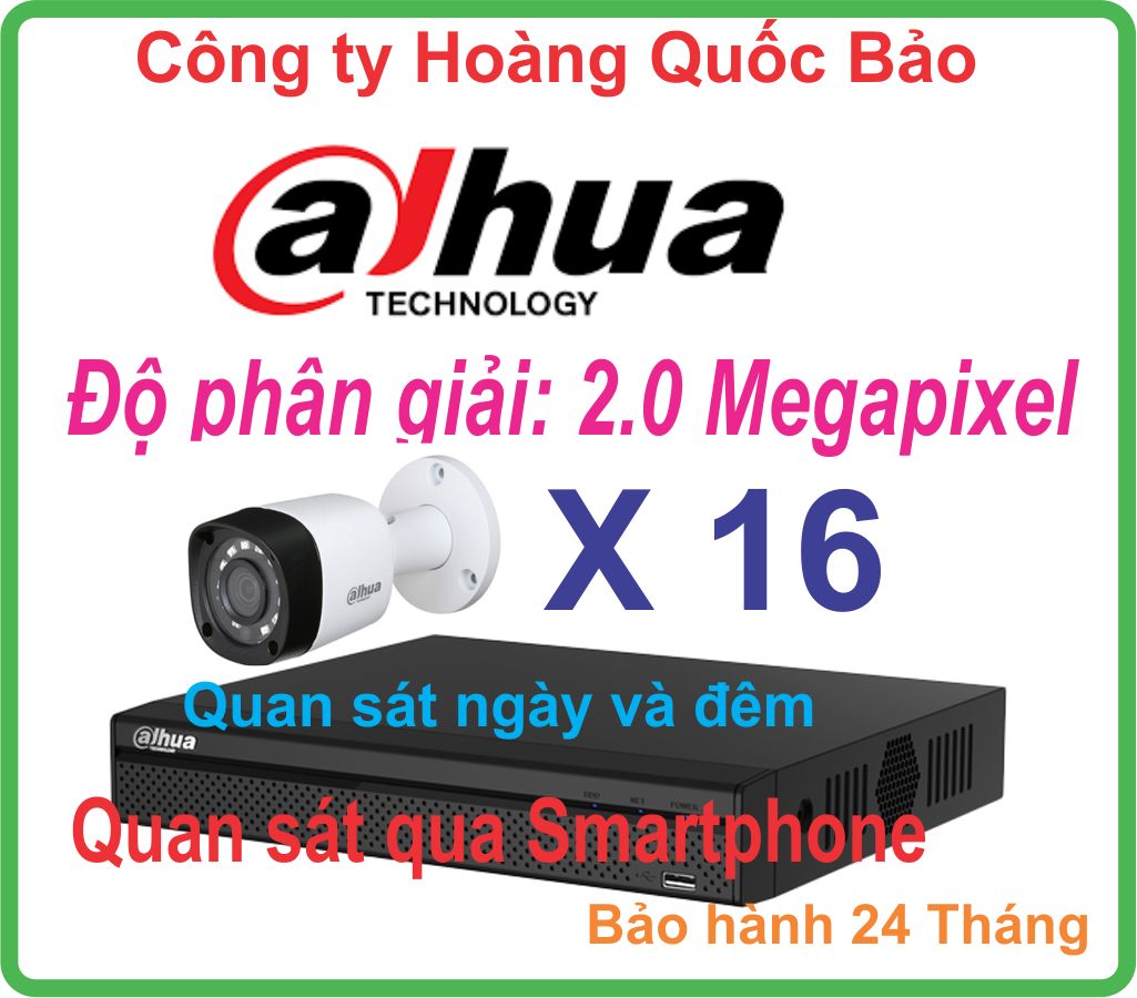 Hệ Thống 16 Camera Khuyến Mãi DAHUA 2.0 Megapixel