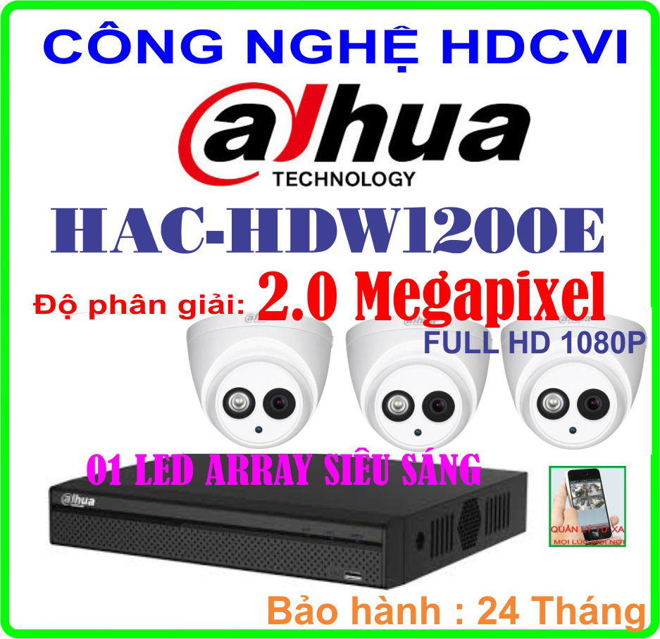 Hệ Thống 3 Camera Khuyến Mãi CAMERA DAHUA HAC-HDW1200E