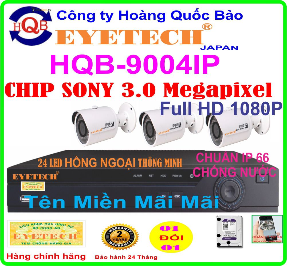 Hệ Thống 3 Camera Khuyến Mãi EYETECH ET-9004IP