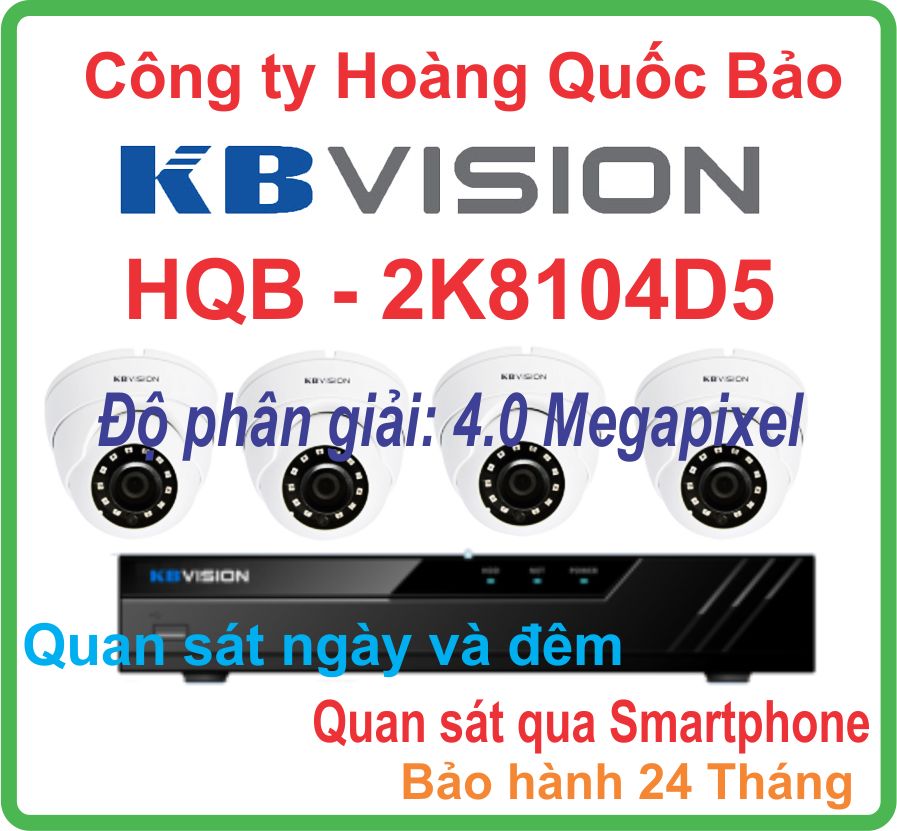 Hệ Thống 3 Camera Khuyến Mãi KBVISION KX-2K8104D5 Giá Rẻ