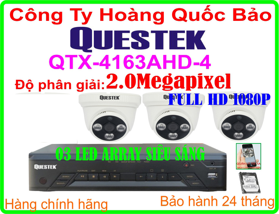 Hệ Thống 3 Camera Khuyến Mãi QUESTEK QTX-4163AHD