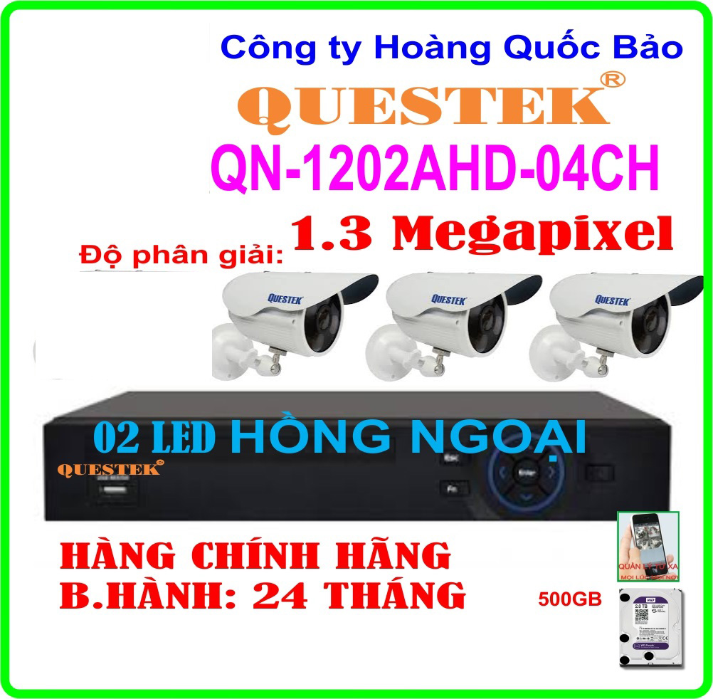 Hệ Thống 3 Camera QUESTEK ECO-1202AHD- 04CH