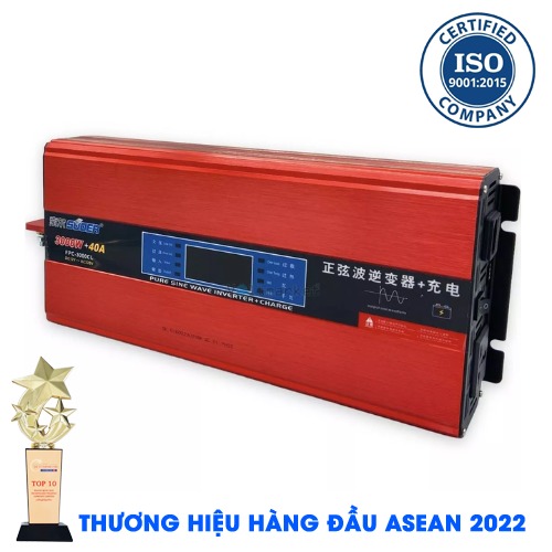 INVERTER SUOER  FPC-3000CL Bộ Kích Điện Đổi Điện 12V Sang 220V - Máy Kích Điện 3000W Sin Chuẩn Có Sạc Và Màn Hình Hiển Thị [Chính Hãng]