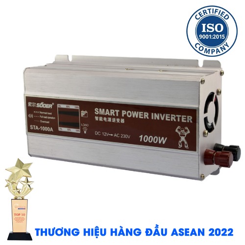 INVERTER SUOER STA-1000A Bộ Kích Điện Đổi Điện 12V Lên 220V - Máy Kích Điện Sin Mô Phỏng Có Màn Hình Hiển Thị [Chính Hãng]