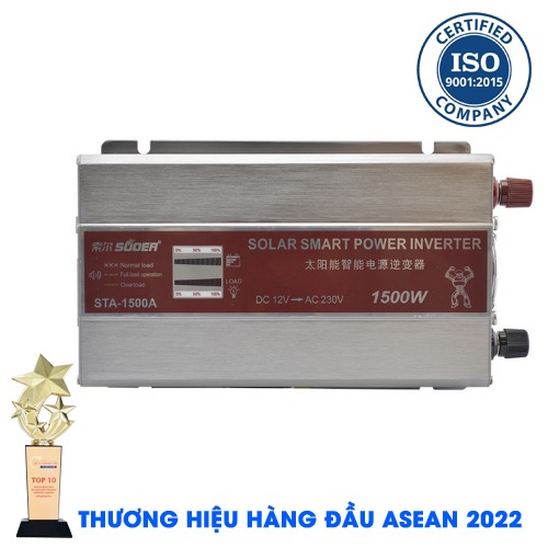 INVERTER SUOER STA-1500A Bộ Kích Điện Đổi Điện 12V Lên 220V - Máy Kích Điện Sin Mô Phỏng Có Màn Hình Hiển Thị [Chính Hãng]