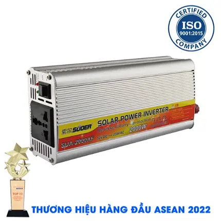 Inverter Suoer SUA-2000AF 2000W [Chính Hãng] Bộ Kích Điện 12V Lên 220V - Máy Kích Điện Chống Ngược Cực Sin Mô Phỏng