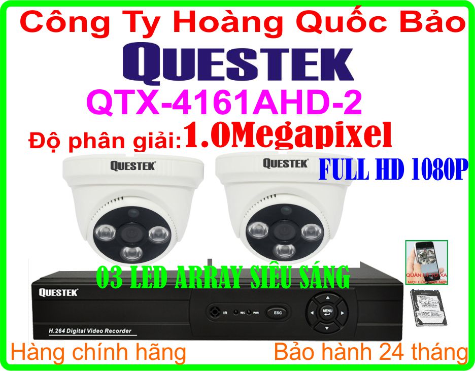 Hệ Thống 2 Camera Khuyến Mãi QUESTEK ECO - 4161AHD - 2CH