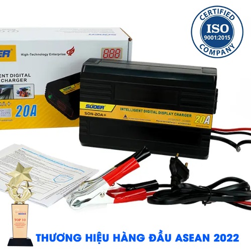 SUOER SON-20A Bộ Sạc Bình Ắc Quy Tự Động 12V 24V 20A Có Màn Hình Hiển Thị [Chính Hãng]