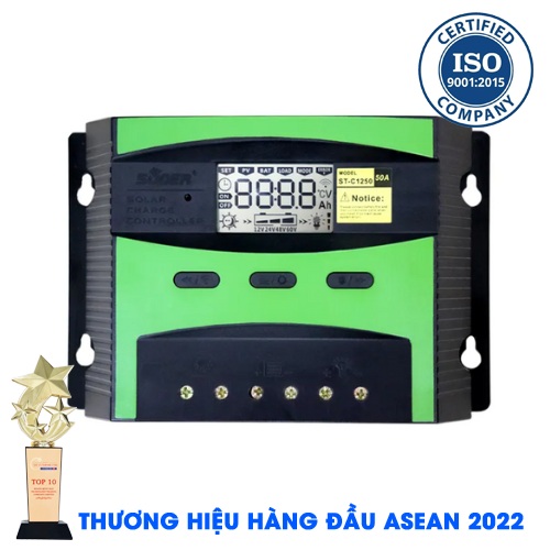 SUOER ST-C1250 50A Điều Khiển Sạc Năng Lượng Mặt Trời Solar Controller 12V 24V PWM [Chính Hãng]