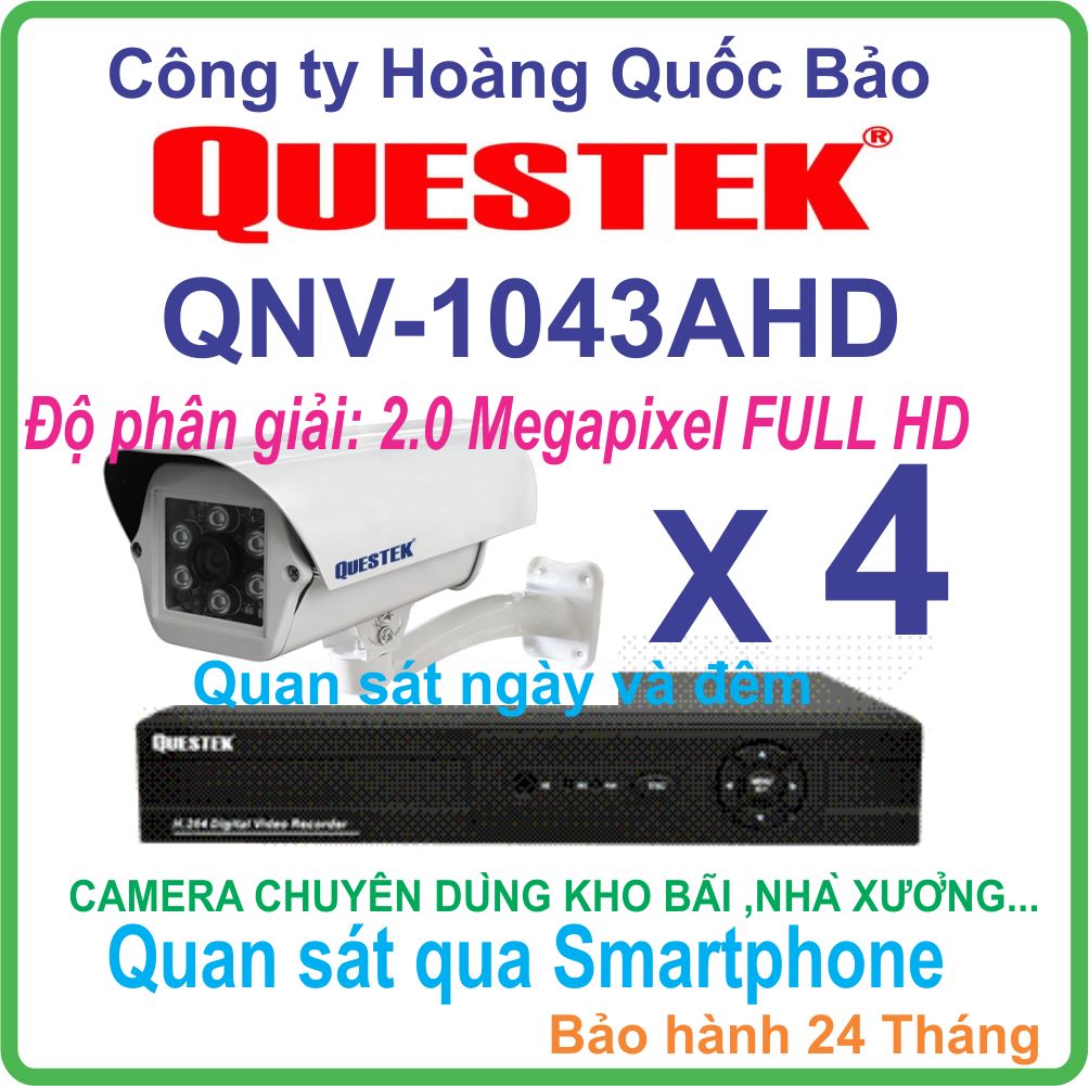 TRỌN BỘ 04 CAMERA QUESTEK QNV 1043AHD