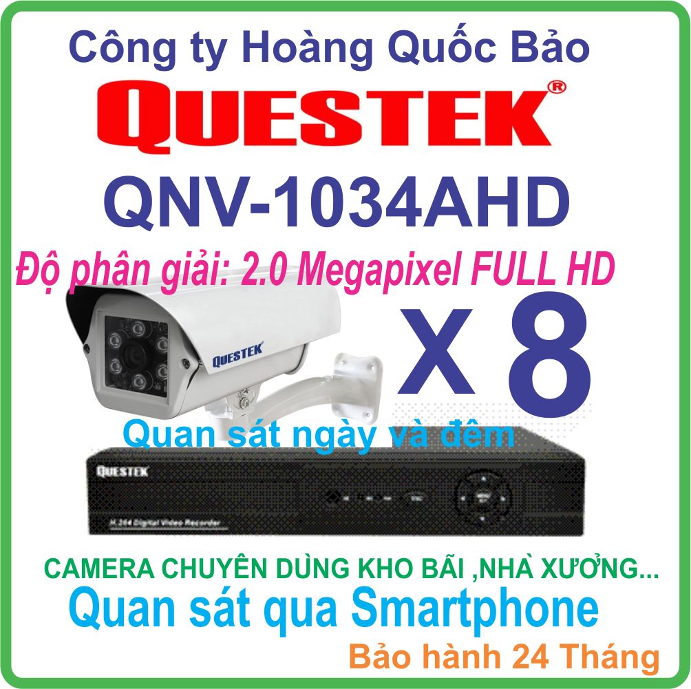 TRỌN BỘ 08 CAMERA QUESTEK QNV 1043AHD