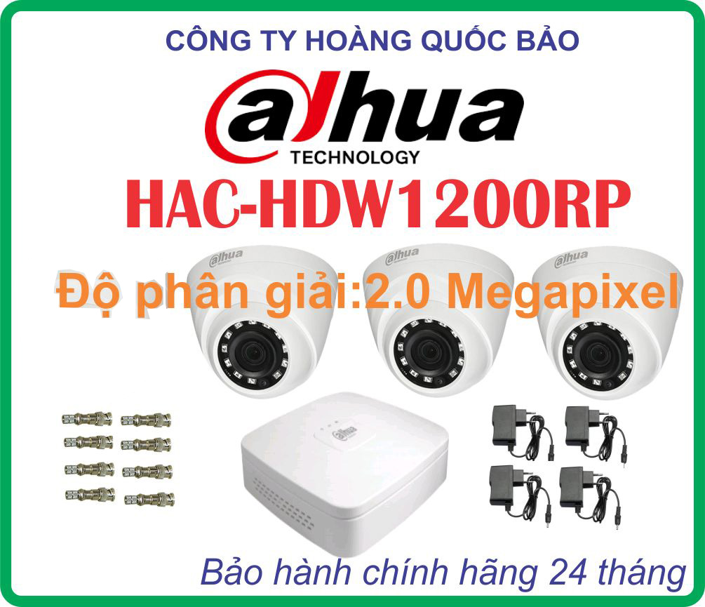 TRỌN BỘ 03CAMERA DAHUA HDW1200-RP Giá Rẻ