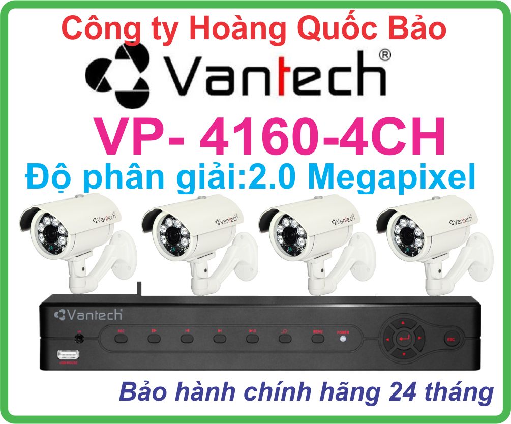 Hệ Thống 4 Camera Khuyến Mãi VANTECH VP-4160-04CH