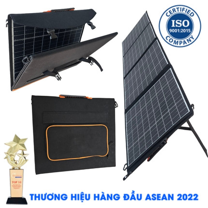 Tấm Pin 100W Năng Lượng Mặt Trời Gấp Gọn 4 tấm - Xách tay du lịch dã ngoại