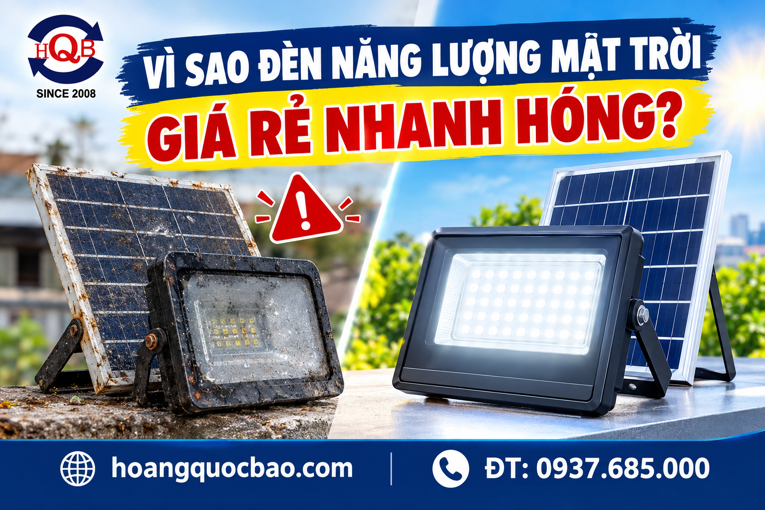 Vì sao đèn năng lượng mặt trời giá rẻ nhanh hỏng?